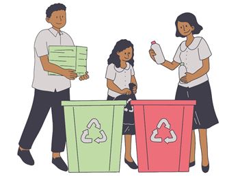 Diferenciación entre basura y materiales reciclables